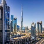 Dubai skyline with modern buildings and hotels